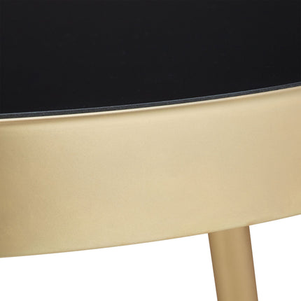 Round side table black-gold