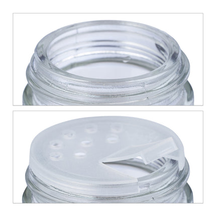 Round spice jars with labels