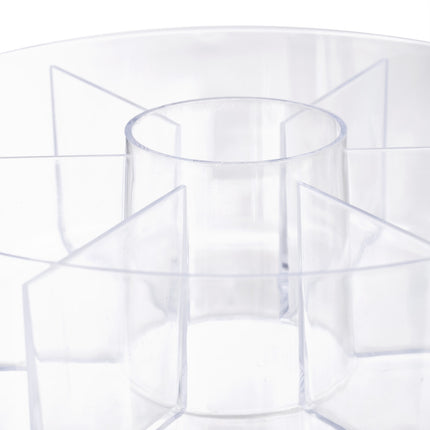 Round transparent tea box with 6 compartments