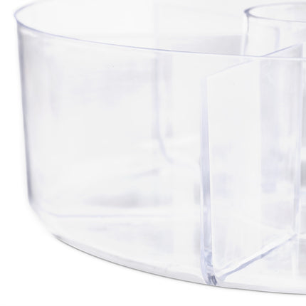 Round transparent tea box with 6 compartments