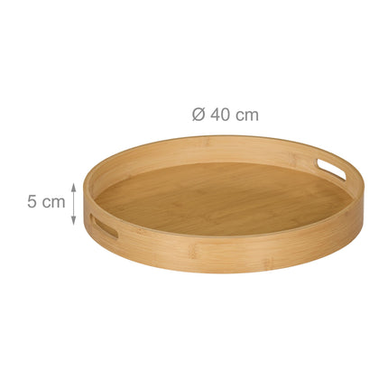 Round tray in bamboo