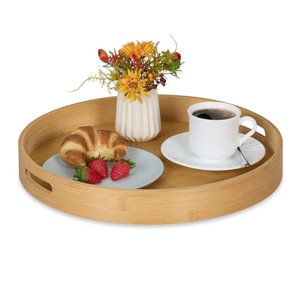 Round tray in bamboo