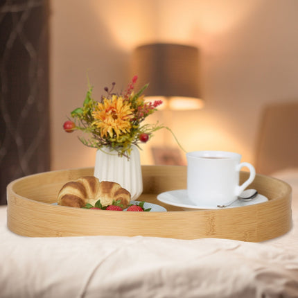 Round tray in bamboo