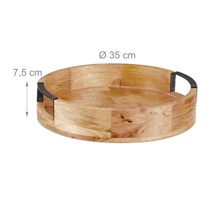 Rundes Tablett aus Mangoholz