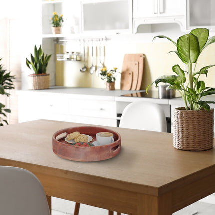 Round tray in mango wood