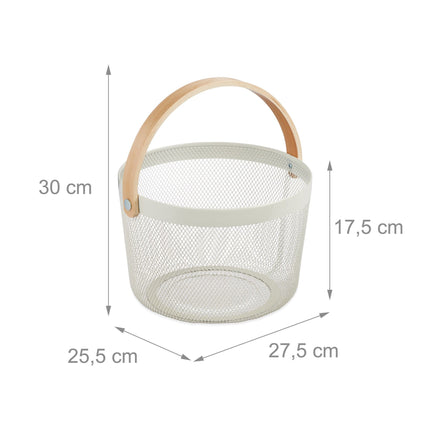 Panier rond en fil métallique avec poignée