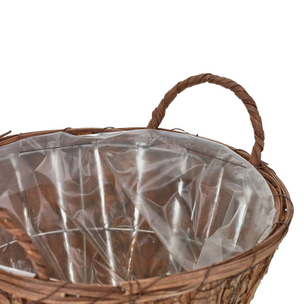 Pot de fleurs rond en bois - lot de 3
