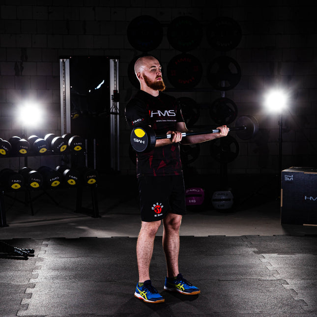 Gummierte Langhantel, 10 kg, Fitnessgeräte