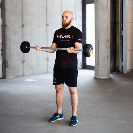 Gummierte Langhantel, 40 kg, Robuster Griff