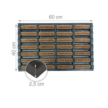 Gummifußmatte 60x40 mit Kokosborsten