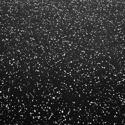 Gummiboden für Fitnessstudios, 25mm, Schwarz/Weiß, 1x1m Fliesen