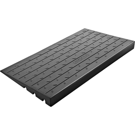 Rubber Threshold Ramp, 3 Inch Rise, 3-Channel Cable Cover; 2200 lb