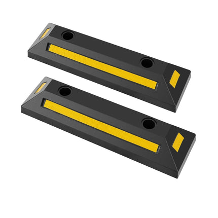 Rubber Wheel Stopper with Reflective Strips, 4000 Kg Capacity