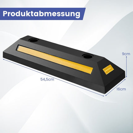 Rubber Wheel Stopper with Reflective Strips, 4000 Kg Capacity