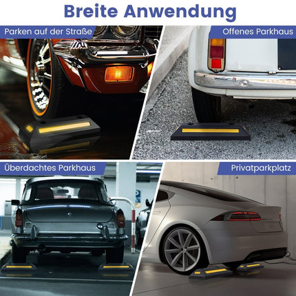 Rubber Wheel Stopper with Reflective Strips, 4000 Kg Capacity