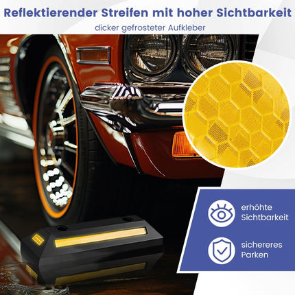 Rubber Wheel Stopper with Reflective Strips, 4000 Kg Capacity