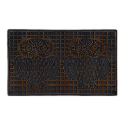 Rubber door mat with owls
