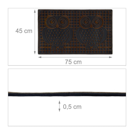 Rubber door mat with owls