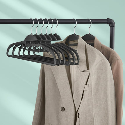Rubberised Clothes Hangers Set – Non-Slip, Space-Saving