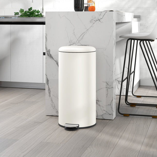 Treteimer aus Metall mit Deckel – 30L, inklusive Inneneimer