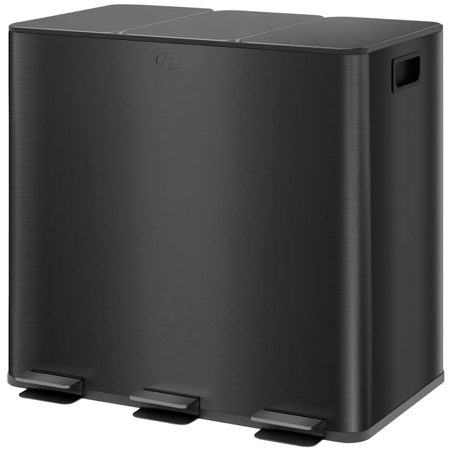 Edelstahl-Treteimer, 3x15L, mit Inneneimer