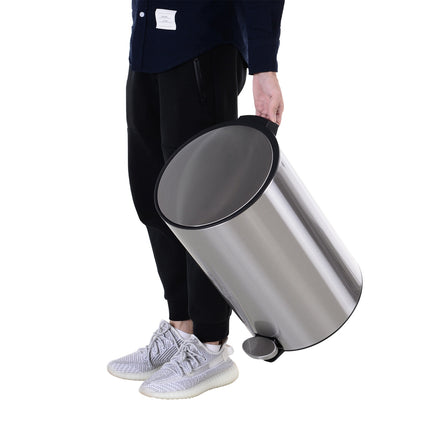 12L Pedal container in stainless steel, Soft Close, Inner container