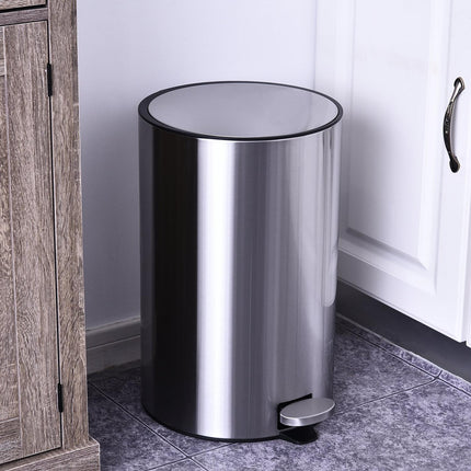 12L Pedal container in stainless steel, Soft Close, Inner container