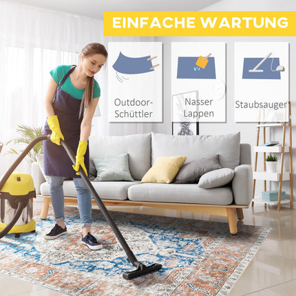 Kurzflor-Teppich aus Polyester, 230x160 cm - Wohn- und Schlafzimmer
