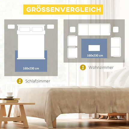 Kurzflor-Teppich aus Polyester, 230x160 cm - Wohn- und Schlafzimmer