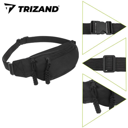 Running Waist Bag, Black, 2L Capacity, Adjustable Strap