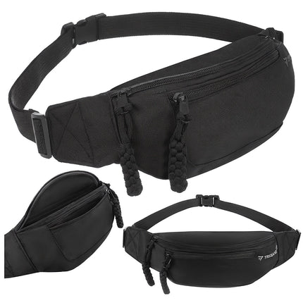 Running Waist Bag, Black, 2L Capacity, Adjustable Strap