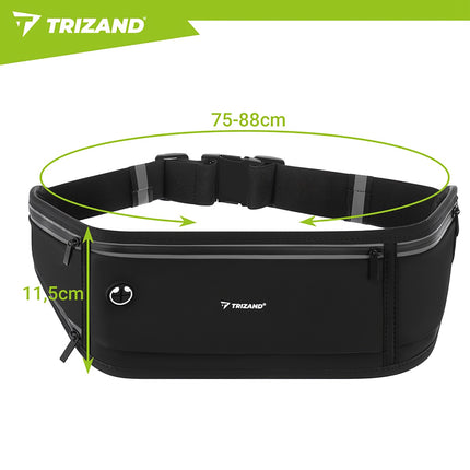 Lauf-Gürteltasche, Schwarz, Passend für Telefone bis zu 7 Zoll