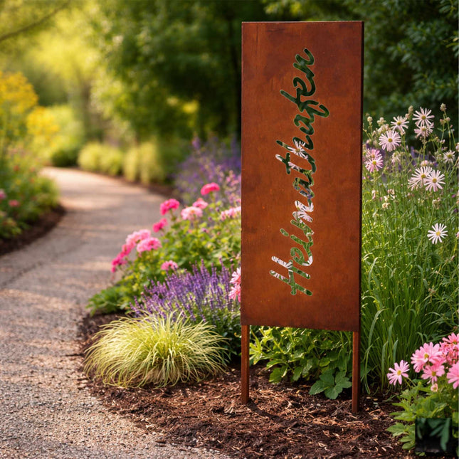 Rost-Patina Deko-Gartenstecker – Wetterfestes Ornament