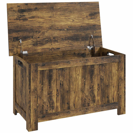 Rustic Brown MDF Storage Chest with Safety Hinges