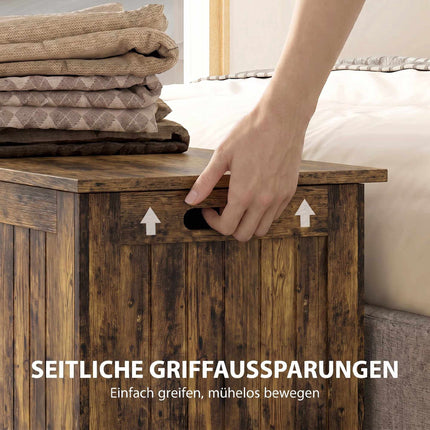 Rustic Brown MDF Storage Chest with Safety Hinges