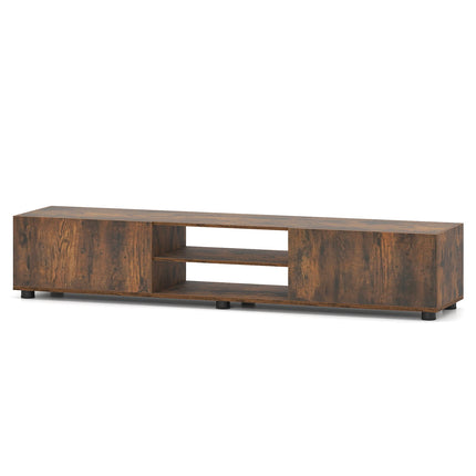 Rustic Brown TV Stand for 70" Screens with Storage Shelves
