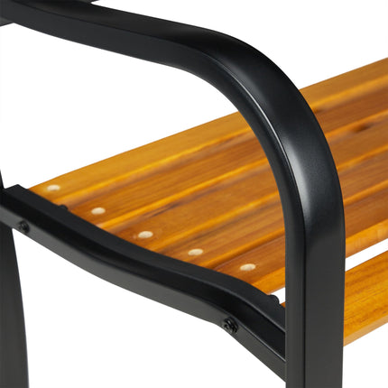 Banc de jardin rustique en métal et bois