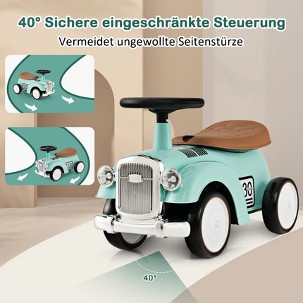 Rutcshauto Rutscherfahrzeug mit Stauraum &amp; Kippschutz Kinderfahrzeug mit Lenkrad 58 x 27 x 34 cm Grün