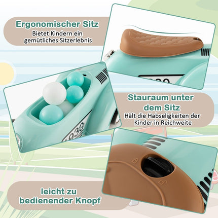 Rutcshauto Rutscherfahrzeug mit Stauraum &amp; Kippschutz Kinderfahrzeug mit Lenkrad 58 x 27 x 34 cm Grün
