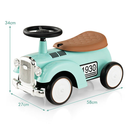 Rutcshauto Rutscherfahrzeug mit Stauraum &amp; Kippschutz Kinderfahrzeug mit Lenkrad 58 x 27 x 34 cm Grün