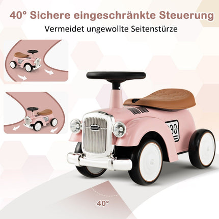 Rutcshauto Rutscherfahrzeug mit Stauraum &amp; Kippschutz Kinderfahrzeug mit Lenkrad 58 x 27 x 34 cm Rosa