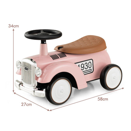 Rutcshauto Rutscherfahrzeug mit Stauraum &amp; Kippschutz Kinderfahrzeug mit Lenkrad 58 x 27 x 34 cm Rosa
