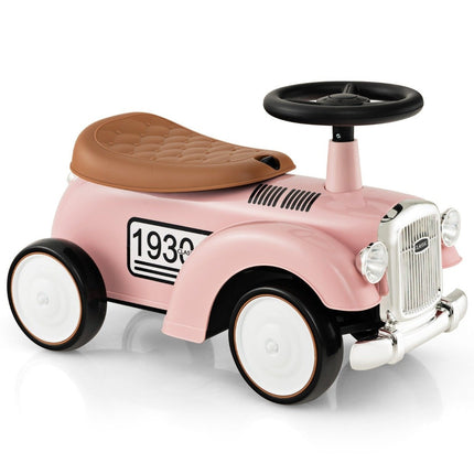 Rutcshauto Rutscherfahrzeug mit Stauraum &amp; Kippschutz Kinderfahrzeug mit Lenkrad 58 x 27 x 34 cm Rosa