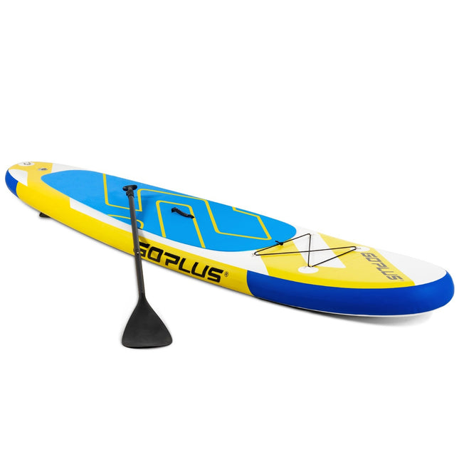 SUP Board Aufblasbares Stand Up Paddle Board mit breiter Fläche 305 x 76 x 15 cm Blau + Gelb + Weiß