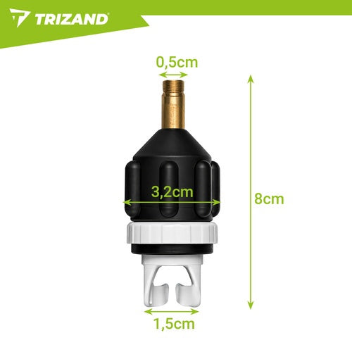 SUP-Board-Ventiladapter für Fahrradpumpe – auslaufsicher, schwarz