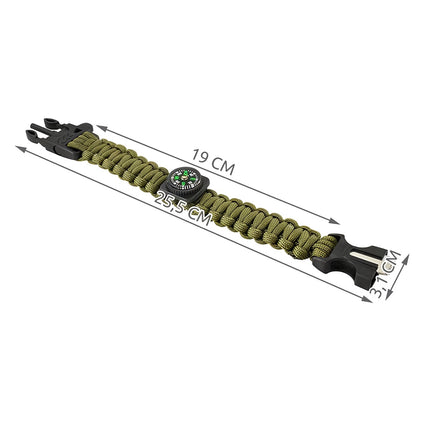 SURVIVAL Armband mit Zubehör - grün