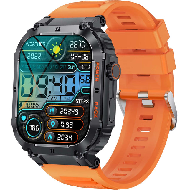 SWC-191O Bluetooth SmartWatch mit Herzfrequenz-, Blutdruck- und Blutsauerstoffsensor &amp; Anruffunktion