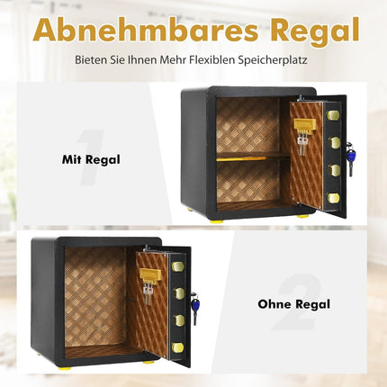Tresor Elektronischer Tresorschrank mit digitaler Tastatur 45L Tresor Safe 36x31x41cm Schwarz