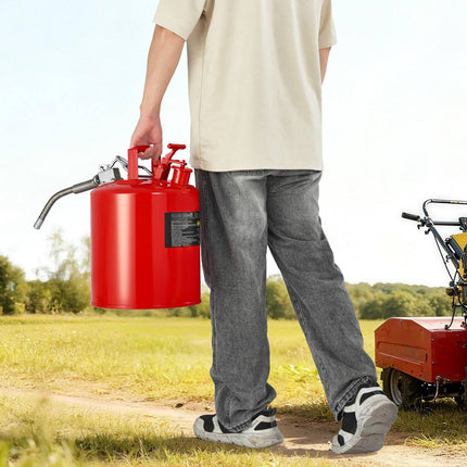 Safety Gas Can 5 Gal Type II, Flame Arrester, Metal Spout
