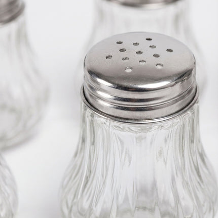 Salz- und Pfefferstreuer-Set, 10-teilig, geriffeltes Glas